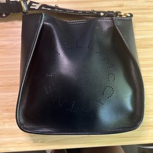 Stella McCartney Black Logo Alter Napa Faux Leather Crossbody Bag